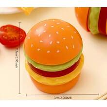 Tempat Tusuk Gigi dan Kotak Penyimpanan Benang Gigi Berbentuk Hamburger Kreatif - Desain Hamburger Lucu, Cocok untuk Dekorasi Kantor dan Meja - Tempat Tusuk Gigi Dekoratif dengan Motif Hamburger, Desain Ringkas untuk Menyimpan Cotton Bud, Kotak Benang Gigi, Wadah Penyimpanan Higienis - View 7