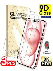 3PCS Full Coverage Tempered Glass Screen Protector, Anti-Collision, Anti-Scratch, Smooth Glossy Surface, Easy Installation, Crystal Clear, Smooth Touch, 9H Hardness, Compatible With Iphone 18 Pro Max/18 Pro/17 Pro Max/17 Pro/17/16 Pro Max/16 Pro/16 Plus/16/15 Pro Max/15/14/13/12/11 And Other Models. Screen Protector. - Clear - View 7