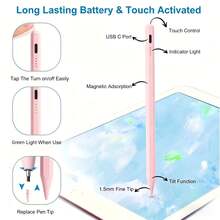 1pc Capacitive Touch Stylus Pen/Game Pen Compatible With Apple , Alloy Material, Magnetic Gradient Color Design, Compatible With 2018-2025 Models - Multicolor - View 9