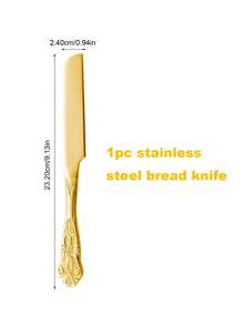 1pc/2pcs Vintage Stainless Steel Royal Cake Set, Cake Knife And Cake Server, Suitable For Dishwashing, Graduation, Party, Holiday, Travel, Gift - Multicolor - View 7
