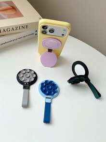 Celebrity Style Magnetic Phone Stand Mirror Suction Cup Hidden Integrated Macaron Internet Celebrity INS Style Cute Versatile 3-In-1 Stand Desktop Folding + Makeup Mirror + Magnetic Stand - Multicolor - View 5