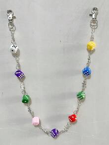 2026 Lucky Colorful Dice Waist Chain Fashion Unisex Luxury Accessory Hip Hop Keychain, Minimalist Versatile [Random Color Order Shipment] - Multicolor - View 7