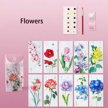 10pcs/Set Watercolor Bookmark Painting Set, Watercolor Paper Sketchbook, Portable Handmade Bookmark Coloring Painting Paper, Holiday Party Gift (Professional Art Use) - Multicolor - View 14