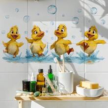 Cute Little Yellow Duck Bathroom Wall Sticker, Waterproof PVC Tile Decorative Sticker, Bathroom Playful Atmosphere Sticker, Wall Decoration Sticker, Creative Sticker, Fun Sticker, Easy To Apply And Remove, Fun Item, Suitable For Home Decor, Home Decoration, Wall Sticker And Wall Decor, Wall Sticker, Artwork Decoration, Perfect Choice - one-size - View 5