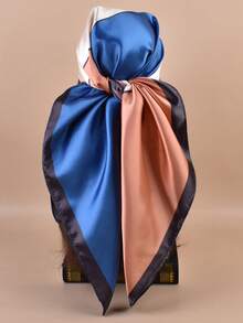 1 buah Syal Persegi Satin Poliester (Poliester) Motif Geometris Gaya Bohemian 90cm, Dapat Digunakan Sepanjang Musim sebagai Ikat Kepala, Dekorasi Tas, dan Sabuk, Aksesori Fesyen Multifungsi - MultiWarna - View 4