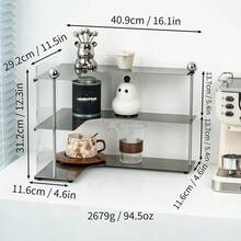 Stainless Steel Corner Shelf With Acrylic Sides, 3-Tier Kitchen Organizer - View 13