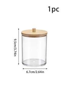 Qtip Holder Dispenser - 10 Oz Clear Plastic Canister Apothecary Jar, Bathroom Vanity Storage Organizer Set For Cotton Swabs, Pads, Floss Picks, Small Containers For Makeup Storage (4 Packs, Black) - View 11