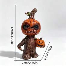 1pc Halloween Resin Pumpkin Figurine, Best-Selling Desktop Ornament, Holiday Scene Decor Craft - Multicolor - View 2