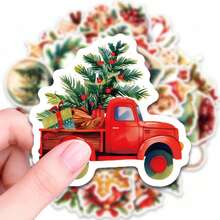 50pcs PP-Mj24 Tree Root Christmas Stickers, Diverse Designs, Enhance Thinking And Creative Action Ability, Art Supplies, Children's Sticker Toys - Multicolor - View 7