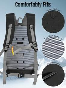 NEWHEY Ransel Hiking Multifungsi Unisex, 49*39*18cm, Tas Ransel Ringan Tahan Air, Panel Belakang EVA, Dengan Tali Dada dan Bantalan Tebal, Cocok untuk Berkemah, Perjalanan, Aktivitas Luar Ruangan, Hitam/Hijau/Kuning - MultiWarna - View 7