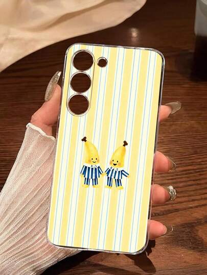 1pc Fashion Striped Funny Banana Friend Transparent Soft Protective Case Compatible With Huawei Honor Galaxy A04e/12/A13/A14/A34/A50/A52/A53/A54/S21/S22/S23/S24/S25/S25Ultra/S25FE/S26/S26 PLUS/S26 ULTRA/S26 EDGE/ 6A/7A/8A/ 12T/13T/15T/15 TPRO [International Version, Not Local Version]