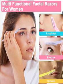 30/24/12/6/3pcs Portable Eyebrow Trimmer Set, Ergonomic Handle Body Hair Remover, Shaver With Anti-Scratch Blade Guard, Beauty Tool - Multicolor - View 5