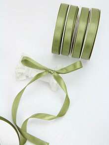 20 Yards/Roll Solid Color Satin Ribbon, Handmade DIY Craft Ribbon, Gift Wrapping, Bouquet Ribbon, Bow Decoration, Suitable For Mother's Day, Valentine's Day, Wedding, Christmas, Party Decoration, Gift Wrapping And Bouquet Decoration - Multiple Styles - View 5
