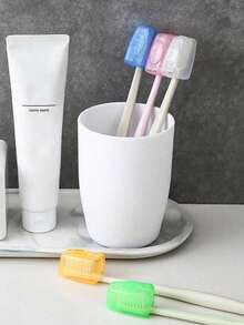 1/3/5/10pcs Toothbrush Head Protective Cover, Transparent Portable Toothbrush Head Storage Box, Travel Toothbrush Head Protective Sleeve, Suitable For Home Hygiene, Outdoor Camping, Gym, Travel, Bathroom Accessories, Toothbrush And Toothpaste Storage - Multicolor - View 7