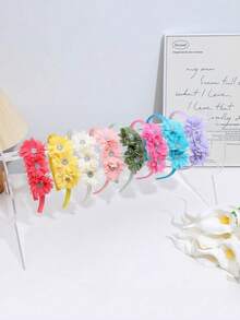 1/3/5 cái băng đô hoa đính đá thủ công, băng đô tóc hoa ngọc trai satin, phụ kiện tóc đeo hàng ngày đa năng không gây bó chặt mới - Nhiều màu - Xem 7