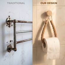 1/2 buah Tempat Tisu Toilet Mudah Dipasang, Rak Handuk Penyimpanan Kamar Mandi, Gantungan Tali Tanpa Bor, Tempat Tisu Toilet, Dekorasi Kamar Mandi, Penyimpanan Aksesori Kamar Mandi Kreatif - gaya1 - View 3