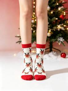 Set 10 Pasang Kaos Kaki Liburan Natal, Pohon Natal, Rusa Kutub, Kaos Kaki Kartun Santa Claus Setinggi Betis, Kaos Kaki Hadiah Liburan Meriah dan Serbaguna untuk Musim Gugur/Dingin - MultiWarna - View 5