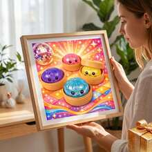 5D Shiny Dumpling Theme Creative DIY Decoration Set, Cute Food Shaped Handmade Craft, Fun Dumpling Pattern Combined With Mosaic Rhinestone Design, Presenting Exquisite Glitter Visual Effect, Suitable For Adults And Craft Enthusiasts For Creative Making, Can Be Used For Desktop, Dining Table, Living Room, Bedroom, Study, Office And Home Space Decoration, Creating Unique Personalized Home Atmosphere, Also Suitable As Handmade Gift And Holiday Creative Gift, Frame Not Included - View 7