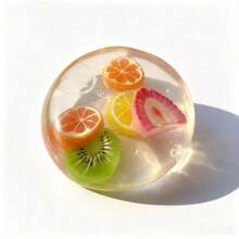 Squishy-Glossy Crystal‑Clear Round , Juicy Vivid Realistic Fruit‑Slice , Soft Springy Portable Hand‑Held ,Squishy,Party Favors For Kids,Finger‑Operated Hand Tool, Ideal Gift For Birthday, Party, - Multicolor - View 8