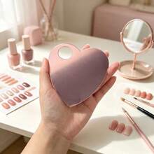1pc Heart-Shaped 2-In-1 Fake Nail Display Board & Nail Color Palette, Acrylic Handheld Nail Sample Display Tray, Multi-Function Nail Color Palette, Nail Rhinestone & Glitter Storage Box - Multicolor - View 10