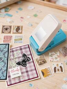1*0.8in Rectangular Stamp Perforator, Portable Manual Paper Perforator, Suitable For Manual Crafting, Scrapbook, Diary, And Card Making - Large Rectangle - View 5