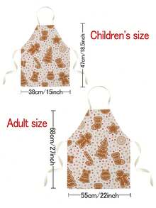 1PC Christmas Pattern Single-Sided Printed Apron, Unisex Home Kitchen Halter Neck Tie Apron, Home Decor Kitchen Cooking Anti-Stain Apron - Multicolor - View 3
