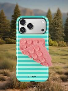 GIIPPA 1組薄荷綠橫條紋圖案設計手機殼 + 吸盤，適用於Phone 17 Pro Max，相容Phone 16 Pro Max、15 Pro Max、14 Pro Max，韓系高端時尚趣味手機殼，適合11/12/13/14/15/16 Pro Max Plus，男女皆宜的優雅設計，聖誕節、情人節、復活節、婚禮季與生日送女友的完美禮物 - 薄荷綠 - 查看 8
