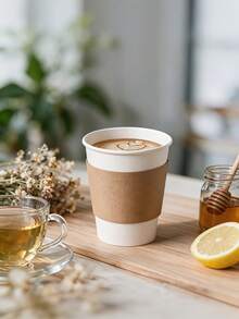 10pcs Corrugated Paper Coffee Cup Sleeves, Heat-Insulating Hand Protectors, Paper Sleeves, Suitable For Cold And Hot Beverage Cups, Perfect For Coffee Shop Takeout, Home Gatherings, Coffee Lovers And Beverage Accessories - Multicolor - View 2