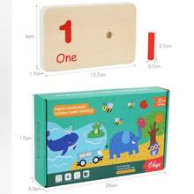Children's Wooden Number Counting Peg Board Math Toy, Thickened 1-10 Double-Sided Number Board, 55 Colorful Counting Pegs, Preschool Educational Toy - Multicolor - View 3