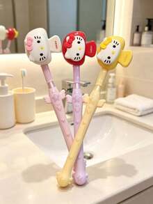 SANRIO Cute Kitty/Kuromi/Cinnamoroll/MyMelody Toothbrush Cover, Yellow/Red/White Toothbrush Protective Case, Suitable For Travel And Home Use, Adorable Bathroom Toothbrush Holder, Random Color - Multicolor - View 2
