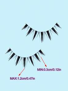 False Eyelashes, 5 Pairs Cartoon Style False Eyelashes, Lightweight And Airy Anime False Eyelashes, Natural Makeup Effect, Fluffy And Fuzzy Doll False Eyelashes, Cartoon False Eyelashes, 0.3-1.2cm Strip False Eyelashes, Eyelashes, False Eyelashes - Black - View 7