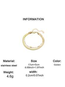 1pc Stainless Steel Women's Double Layer Stacked Bracelet, Minimalist Luxury Commute Elegant Style, Gold Color, Suitable For Women Pursuing Simple High-End Accessories, Daily Commute, Autumn Vacation, Date Outings Wear, Can Be Given As Birthday Holiday Gift - Bracelet - View 9