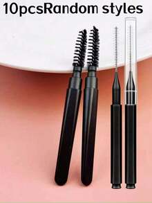 Portable Spiral Eyebrow Brush & Eyelash Comb With Dust-Proof Cap, Mini Brush For Travel Or Daily Use - Black - View 8