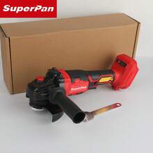 SuperPan 18V Brushless Lithium Battery Angle Grinder 660W Power 3-Speed Adjustable 125mm Grinding Disc M14 Spindle Metal Stone/Cutting/Carry Removal/Polishing/Home Decor/Construction Site Multi-Function Rechargeable Grinder (Hanya Alat - Baterai Tidak Termasuk) - Merah - View 6