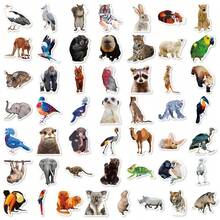 50pcs Watercolor Animal Mixed Stickers, Suitable For Laptop, Water Bottle, Luggage, Helmet, Notebook And Other DIY Creative Toys - Multicolor - View 9