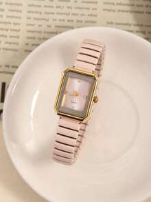 1pc Women's PU Strap Watch, Exquisite Snake-Shaped Small Dial, Vintage British Style, Niche Luxury Fashion Quartz Watch, Suitable For Wearing On Holidays, Parties, Weddings, Back To School Season, Christmas, Thanksgiving, Halloween, Easter And Other Occasions, Perfect Gift For Women. - Pink - View 5