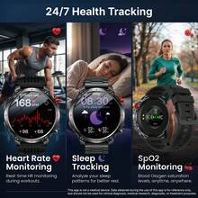 KENPANG Advanced Men's Smartwatch, 1.7-Inch HD Large Screen, Compass, 1100mAh Ultra-Large Battery, IP68 Professional Waterproof, Built-In Bright LED Flashlight, 100+ Sports Mode Tracking, Bluetooth HD Calling, 24/7 Health Monitoring, Sleep Tracking, Weather Forecast, Men's Fitness Tracker, Compatible With IOS And Android - View 7