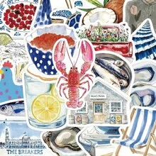 50 Mediterranean Art Style Sticker Gifts Suitable For Phone Cases, Guitar Helmets, Skateboards, Laptops, Decorative Stickers - Multicolor - View 3
