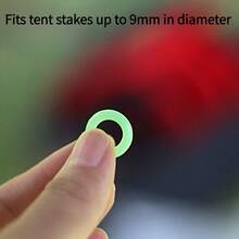 100 buah Pasak Tenda Kemah Luar Ruangan dengan Cincin Bercahaya, Cincin Bercahaya Berbentuk O dari Silikon, Cincin Fluorescent untuk Memancing Malam dan Pasak Kemah - Hijau - View 5