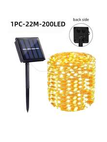 Outdoor LED Solar String Lights, Copper And Silver Wire, Solar Powered LED String Lights, Solar Christmas Decorative Lights For Garden, Camping, Wedding, Yard, Patio Decoration - Aaaa - View 17