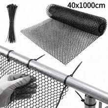 Geflügelnetz 40cm x 10m 4mm Maschenweite, Kunststoff Gartenzaun Hühnerzaun Balkonschutznetz Haustiernetz, witterungsbeständig einfach zu installieren für Garten Outdoor - Schwarz - Übersicht 7