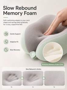 1pc Ergonomic U-Shaped Neck Pillow With Storage Bag, Memory Foam Travel & Office Support Pillow, Removable & Washable Cover, Lightweight Portable Neck Pillow, Suitable For Airplane, Car, Bed, Compressible Fit Design (No Power Required) - A - View 5
