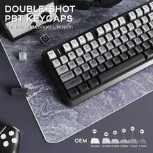 Keyboard Gaming Nirkabel Free Wolf M75, Lampu Latar RGB, Baterai Isi Ulang 2000mAh, Membran Ringkas dengan Nuansa Mekanik, Keyboard dengan Layar Pintar dan Tombol, Tutup Tombol PBT Gradien, Kompatibel dengan PC dan - View 7
