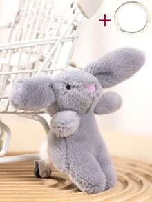 Cute Rabbit Keychain, Soft Plush Ball Key Ring, Rabbit Bag Charm, Car Key Chain Accessory, Fashion Plush Pendant, Friend Birthday Holiday Gift - Multicolor - View 11