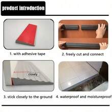 1pc 90cmx5cm Self-Adhesive Rubber Door Threshold Ramp, Self-Adhesive Floor Transition Strip - A - View 6
