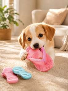 1/2pcs Fresh Dual-Color Wavy Textured Dog Chew Toy, Soft & Durable Anti-Bite Teething Toy For Soothing Tooth Discomfort, Deep Cleaning Tooth Gaps, Chewing Stick For Small Dogs, Home & Yard Interactive Boredom Relief, Spring/Summer Outdoor Essential, Pet Birthday Gift - Multicolor - View 2