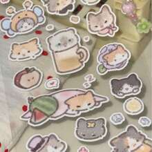 35cm/Loop Sweet Little Kitten Cartoon Cute Cat Die Cut Dispensing Sticker DIY Deco Card Journal Scrapbooking Photo Card Phone Case Collage Supply - Black - View 9