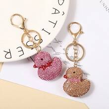 Japanese Cartoon Full Diamond Yellow Duck Keychain Hot Diamond Duck Pendant Cute Bag Pendant Phone Case Hanging Decoration - Multicolor - View 6