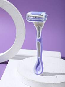 Women's Razor, 3-Blade Manual Razor, Rubber Handle, Bikini Hair Removal Shaving Tool, Leg Hair Removal Shaving, Purple, Salon Beauty Travel Essential Hair Care Products And Accessories - Mauve Purple - View 7