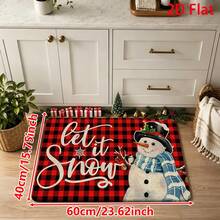 1/2/3pcs Christmas Theme Kitchen Rug, Flannel Kitchen Mat, Comfortable Soft Absorbent Non-Slip Machine Washable With Anti-Slip Backing, Multi-Functional Home Floor Mat For Entryway, Living Room, Bedroom, Kitchen, Dining Room, Bathroom, Laundry Room, Patio, Foyer, Christmas Holiday Decor - Multicolor - View 12